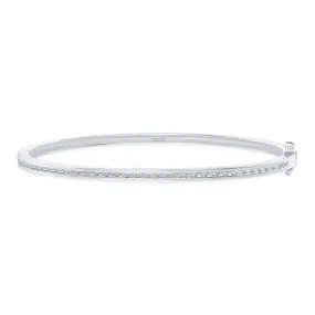 14K Gold Baguette Diamond Bangle