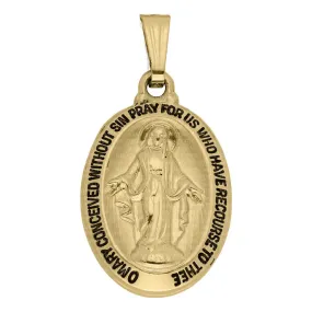 14k Gold Miraculous Medal with Chain