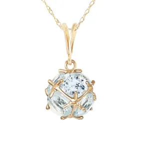 14K Solid Yellow Gold Necklace w/ Natural Aquamarines