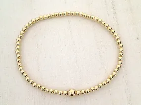 14kt Gold Filled Stretch Bracelet - Style 4 Medium