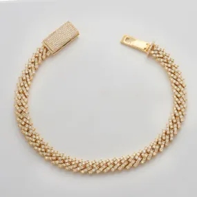 14KY 6.60CTW DIAMOND SQUARE LINK MIAMI CUBAN
