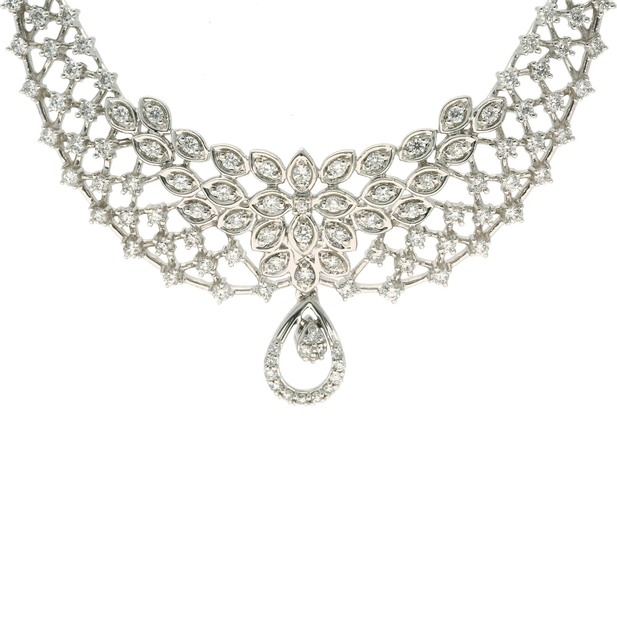 18K White Gold & Diamond Oishi Mangalsutra Necklace