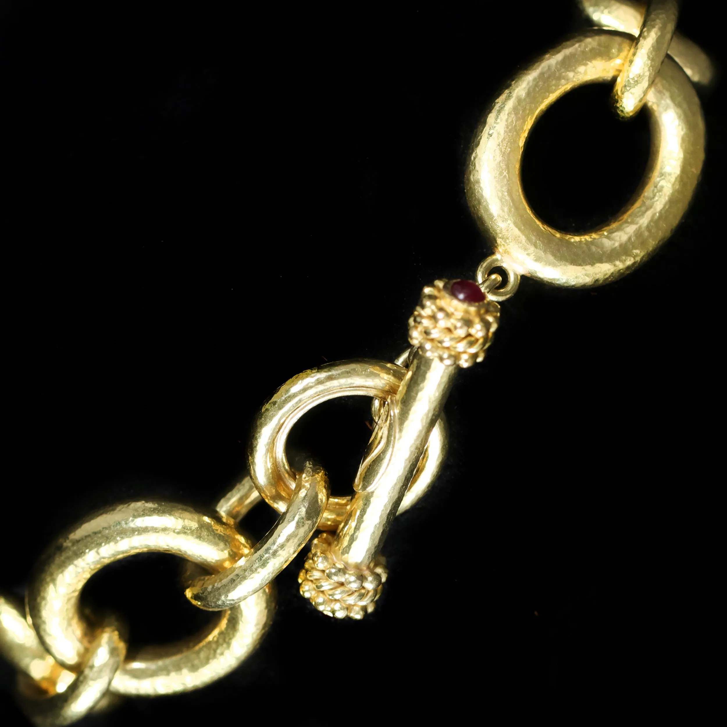 19K Yellow Gold Elizabeth Locke Ruby Link Bracelet, 7.5"