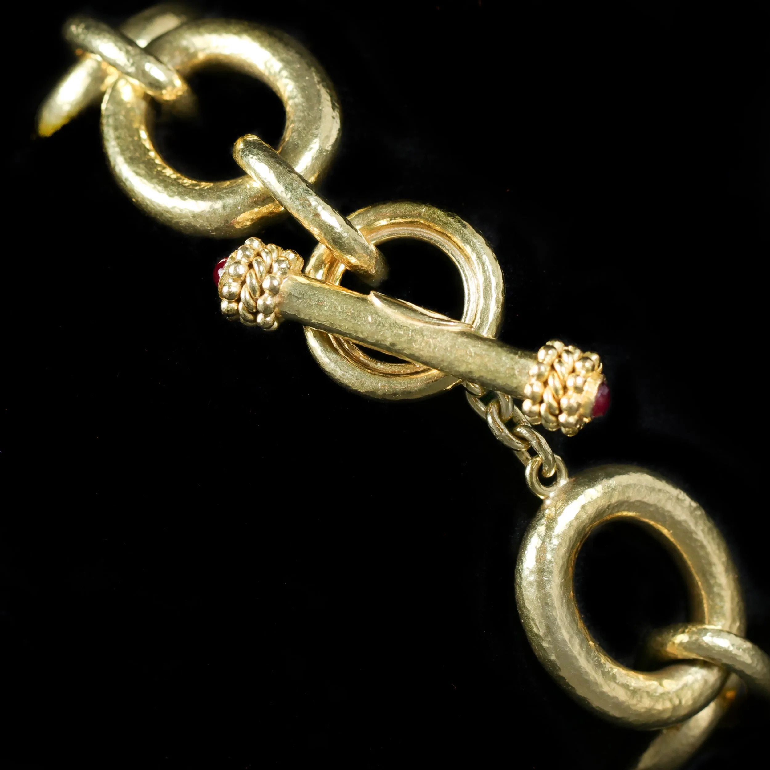 19K Yellow Gold Elizabeth Locke Ruby Link Bracelet, 7.5"