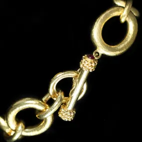 19K Yellow Gold Elizabeth Locke Ruby Link Bracelet, 7.5"