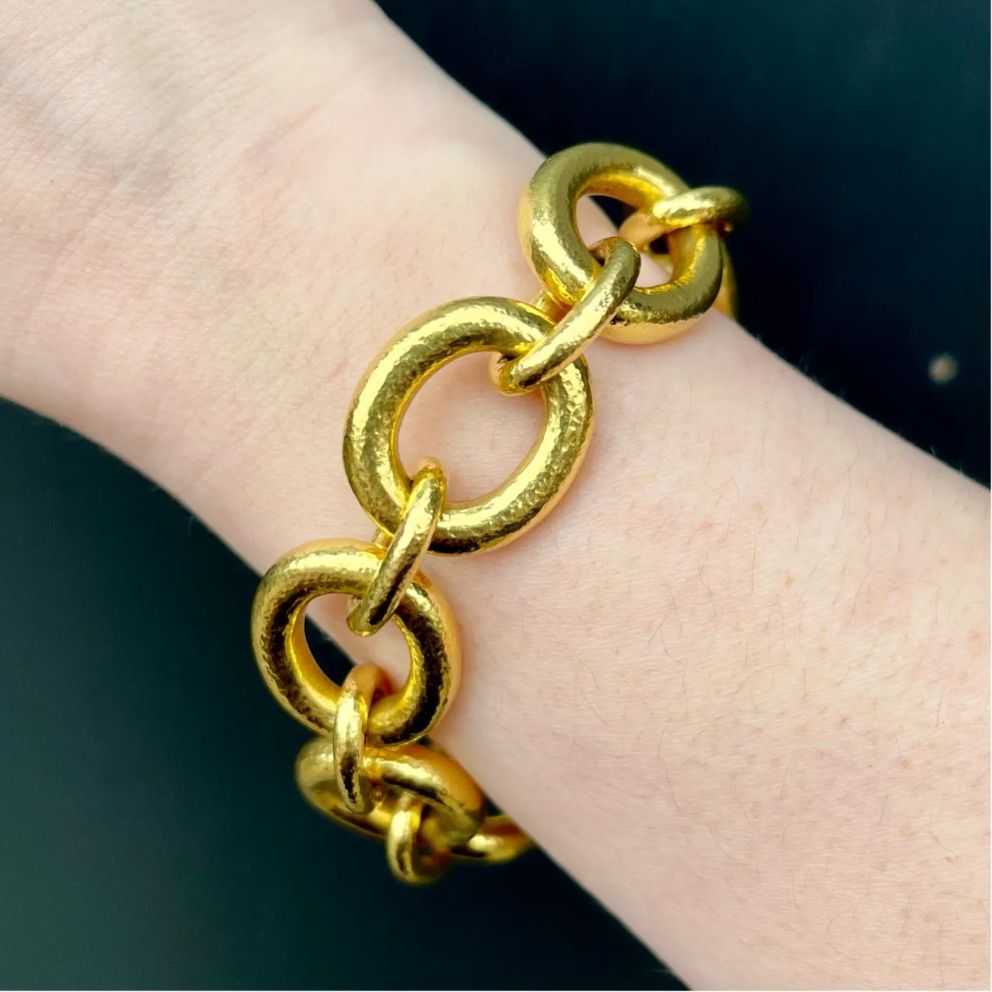 19K Yellow Gold Elizabeth Locke Ruby Link Bracelet, 7.5"