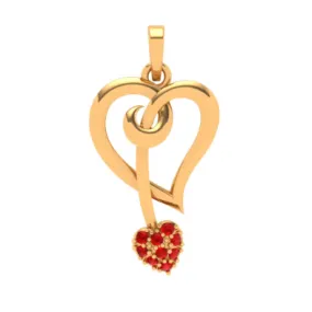 22k Double Heart Themed Gold Locket For Contemporary Look