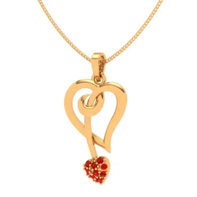 22k Double Heart Themed Gold Locket For Contemporary Look