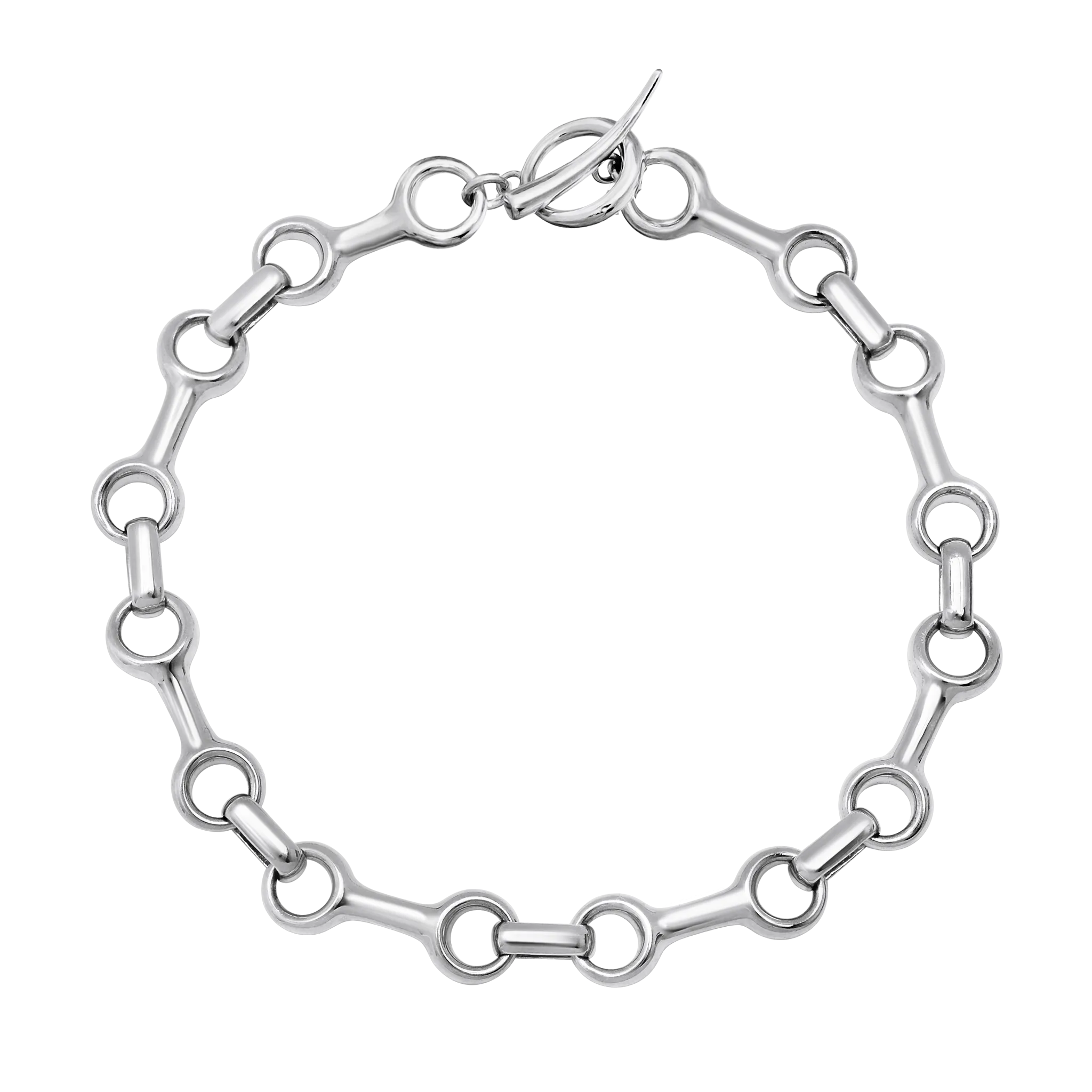 25 MM Double Beam Chain Bracelet with Tusk Clasp