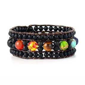 7 Chakra Aromatherapy Lava Bracelet Cuff