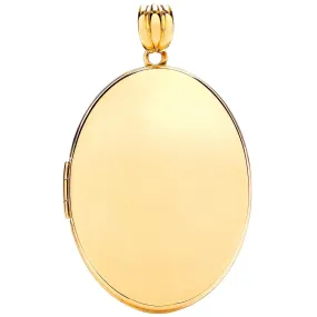 9ct Yellow Gold Oval Shaped Polished Finished Locket Pendant