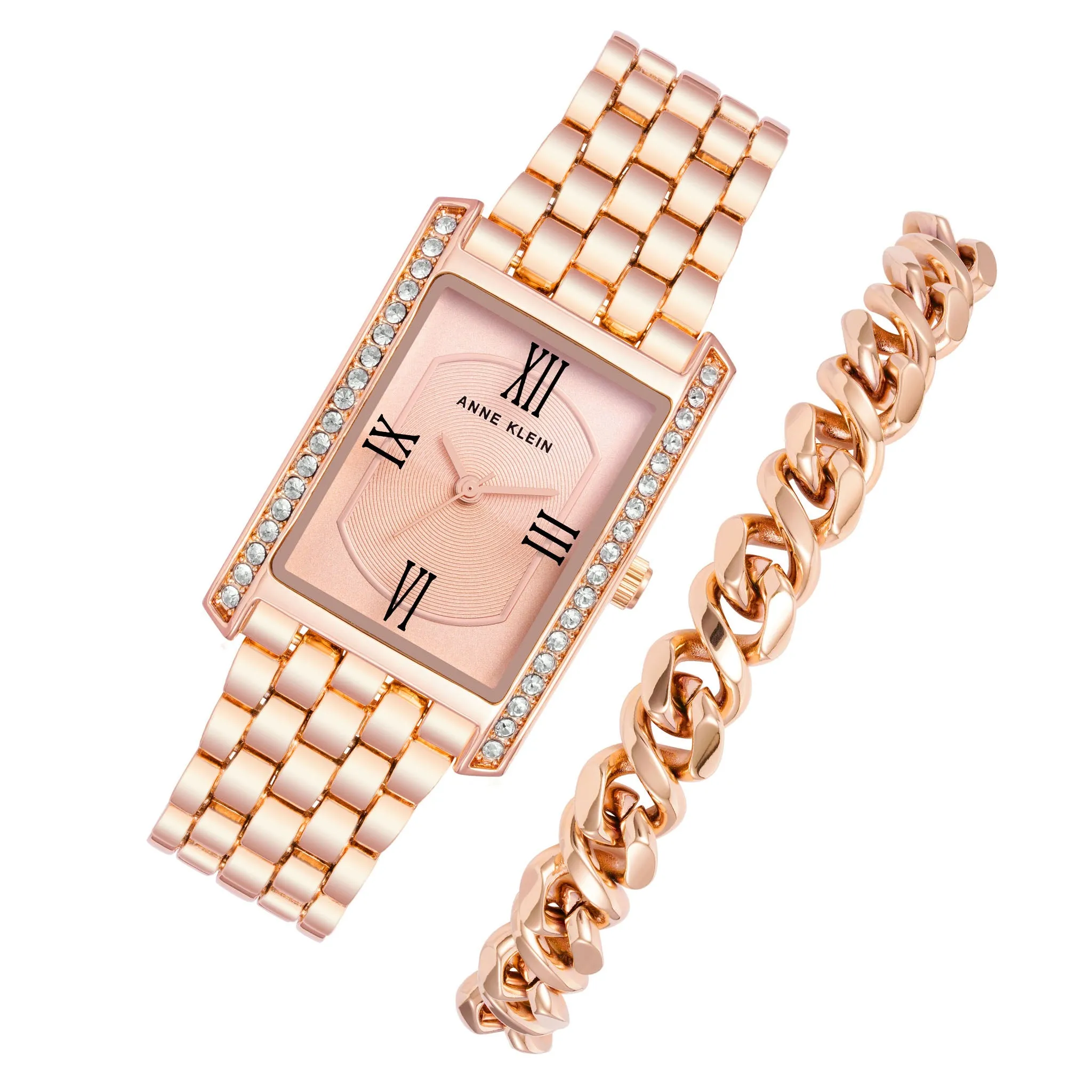 Anne Klein Rose Gold Band Women's Watch with Bracelet Gift Set - AK3990RGST