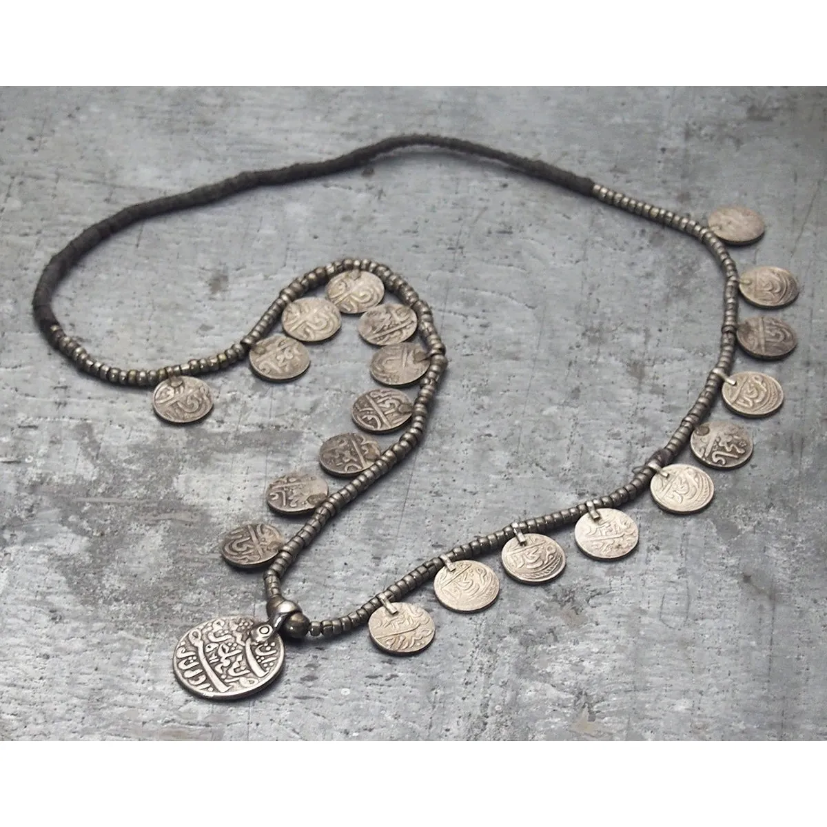 Antique Bukhara Silver Coin Necklace