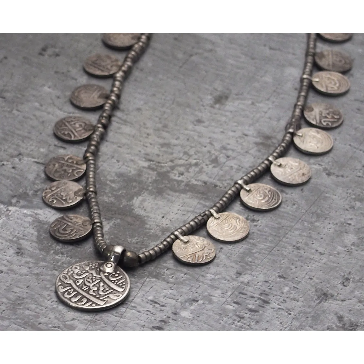 Antique Bukhara Silver Coin Necklace