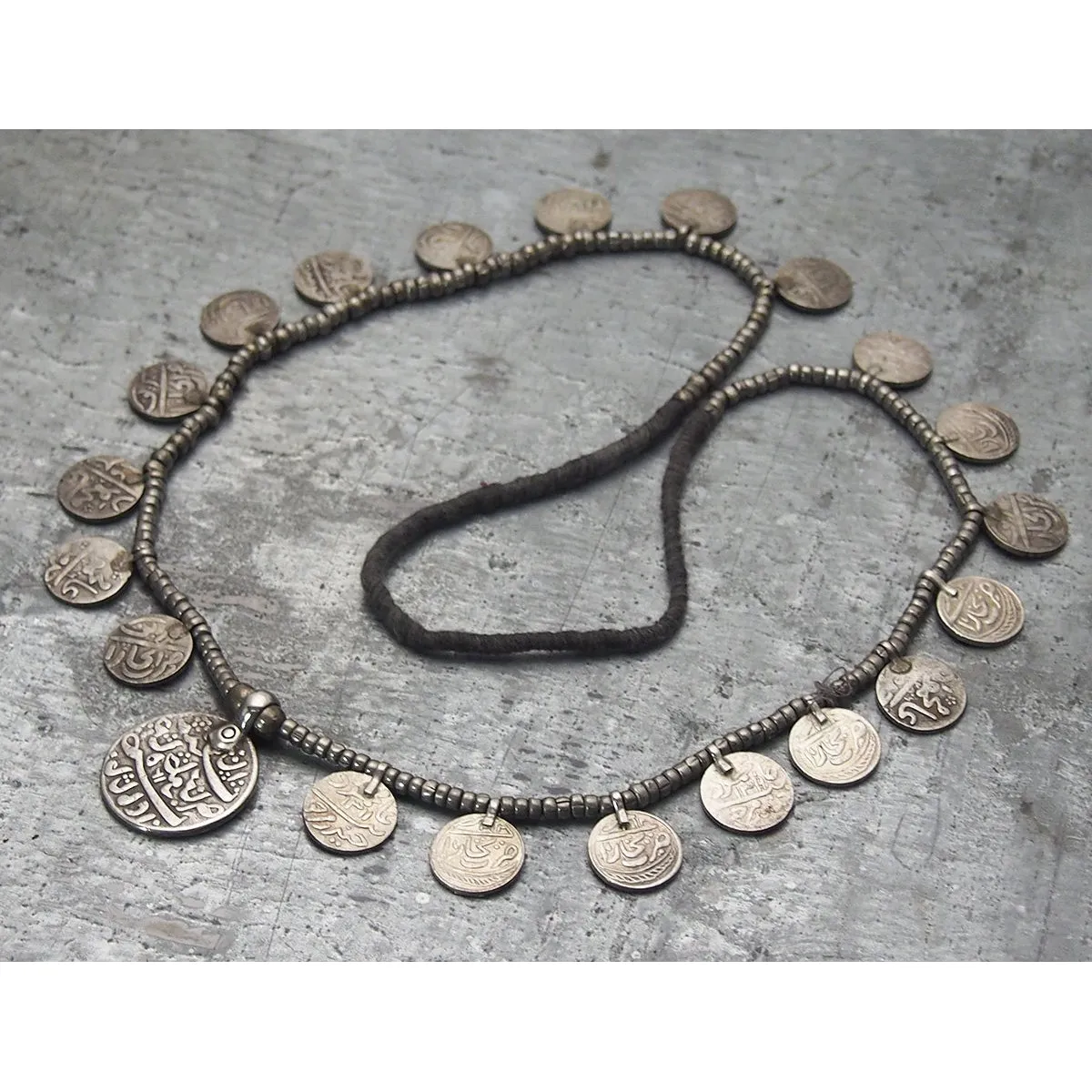 Antique Bukhara Silver Coin Necklace