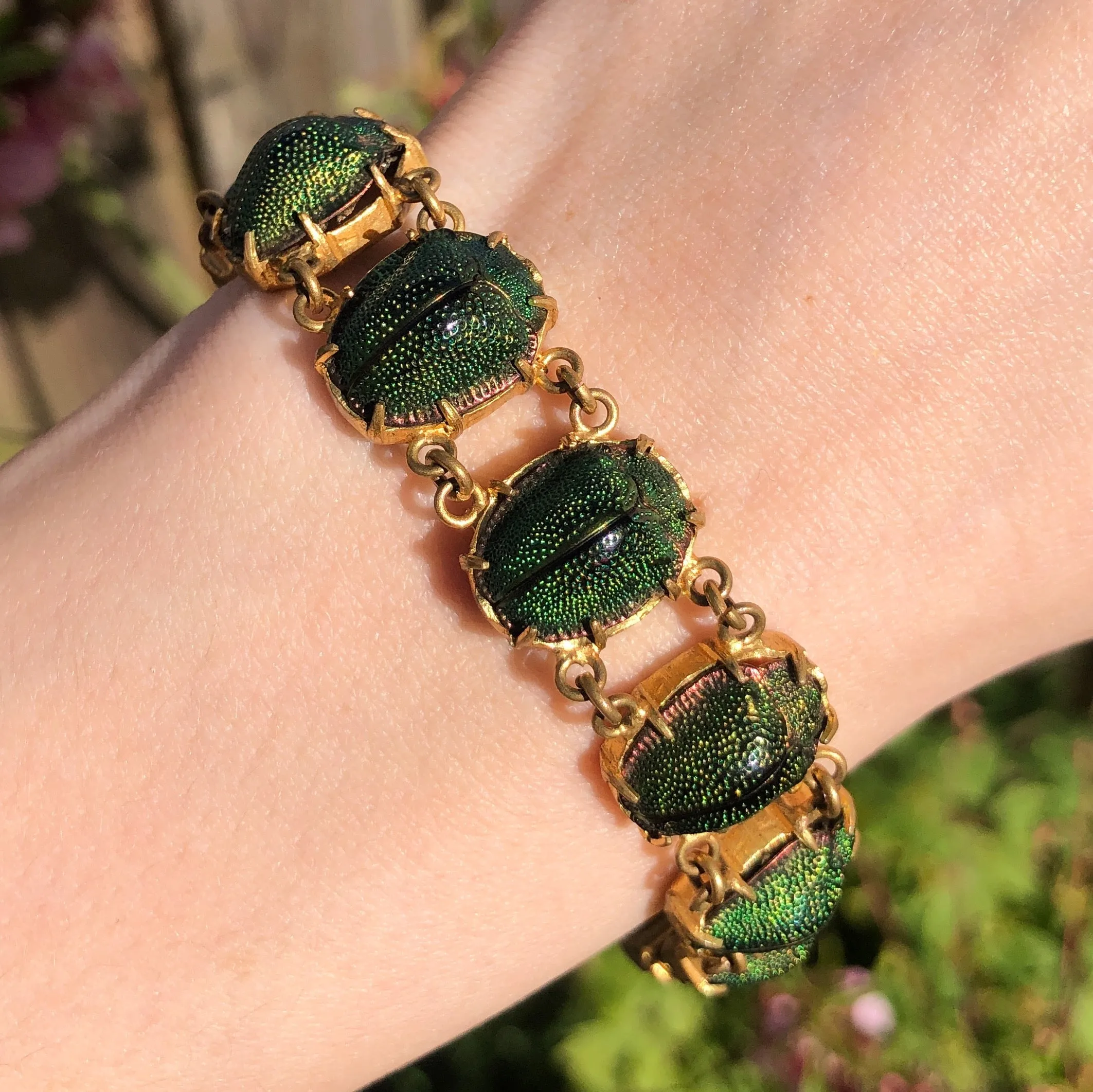 Antique Edwardian Tortoise Scarab Beetle Bracelet