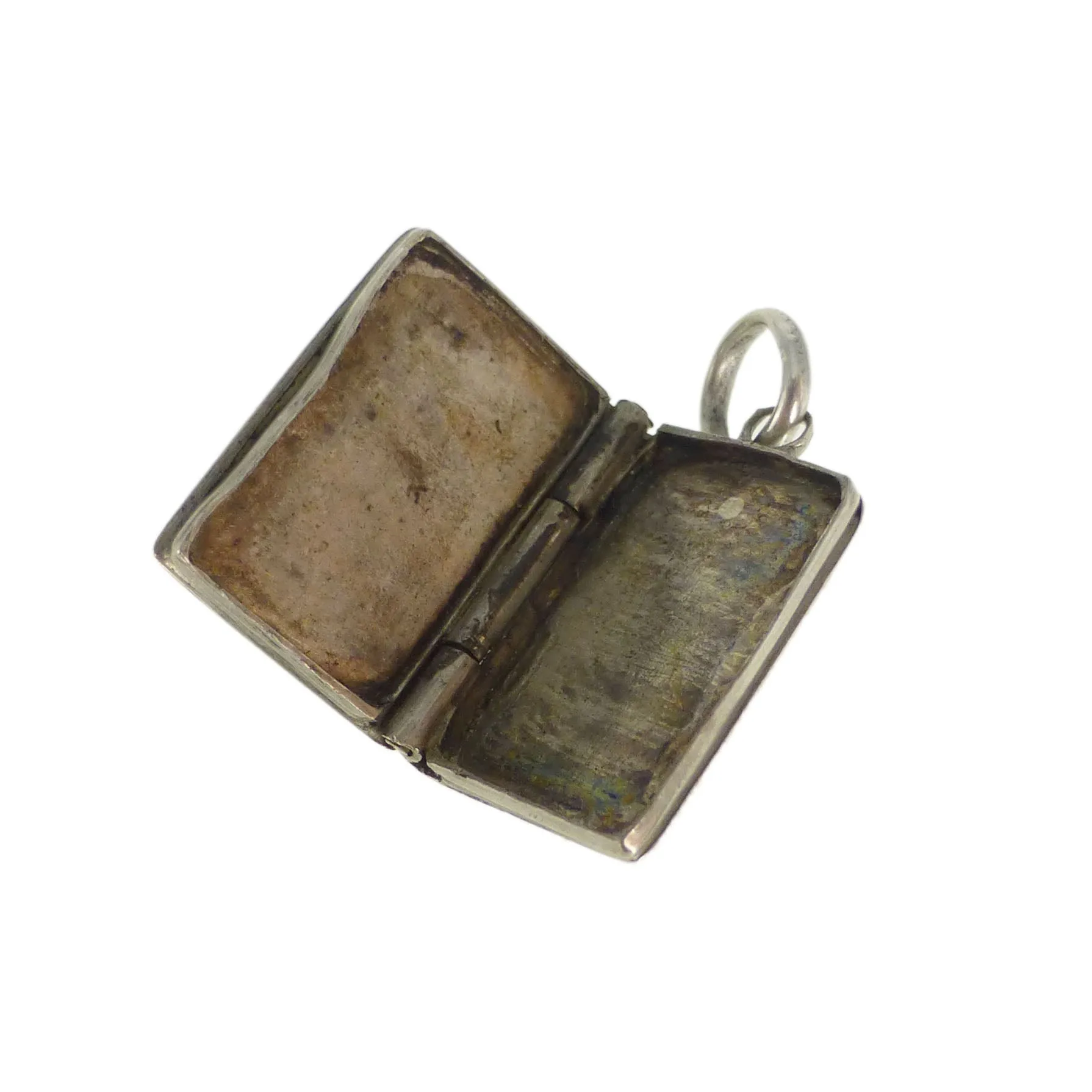 Antique silver Miniature Book Locket Charm