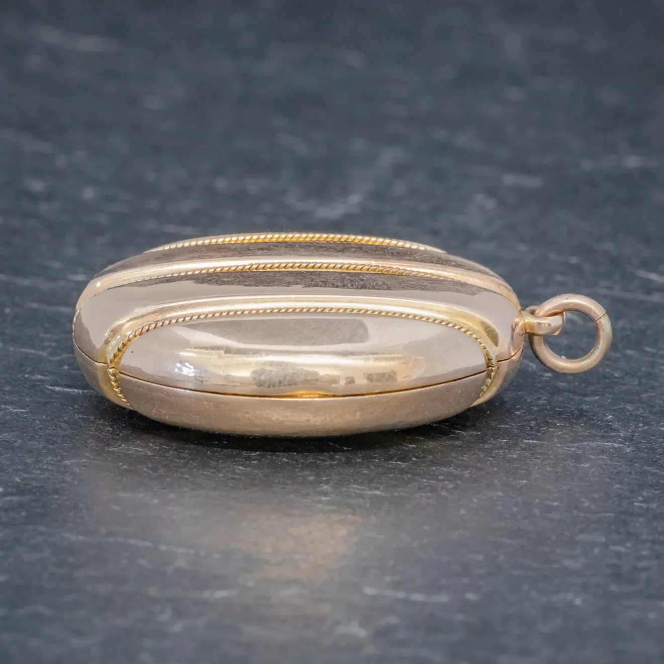 Antique Victorian 18Ct Gold Locket Mourning Hair Circa 1860