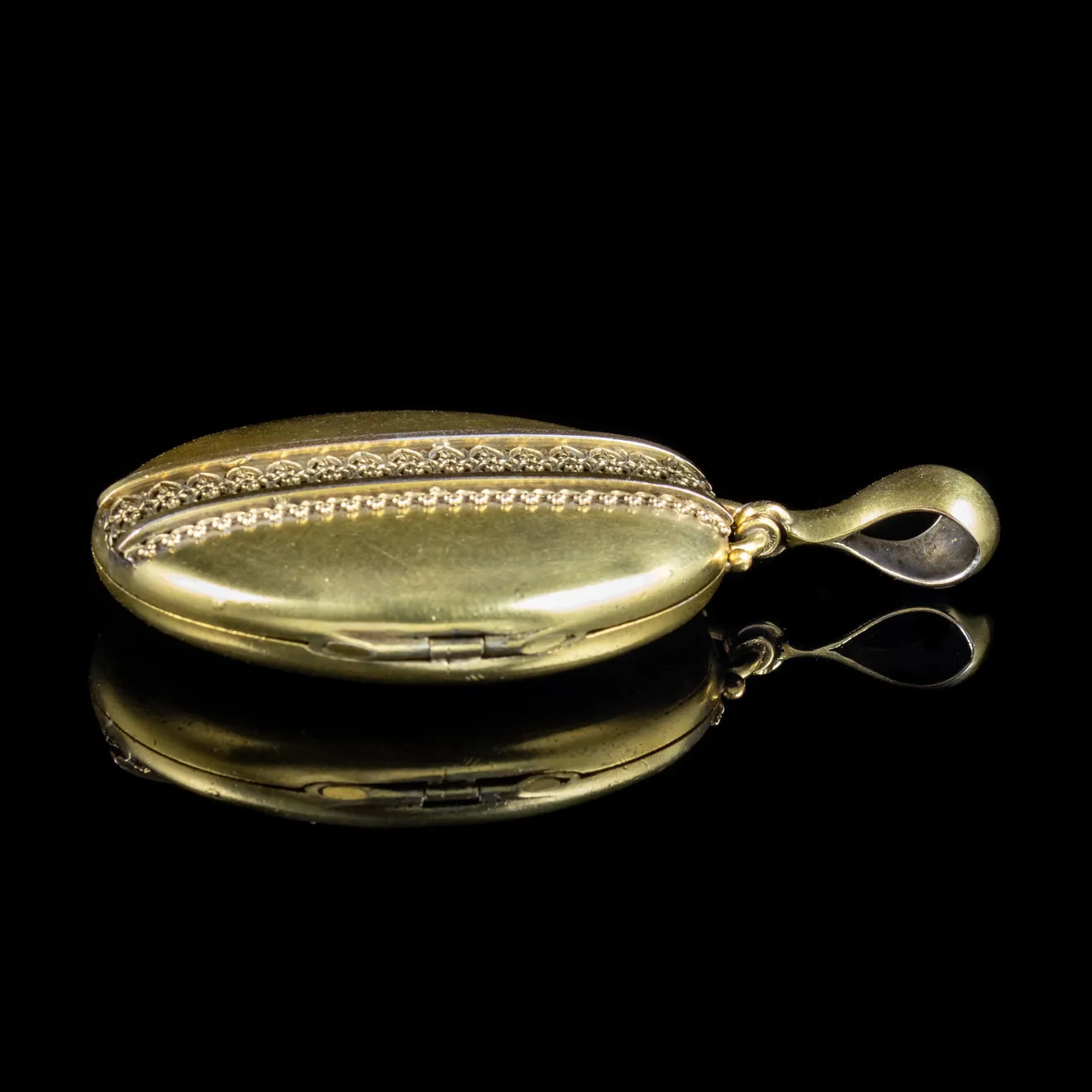 Antique Victorian Gold Gilded Silver Locket Circa 1880