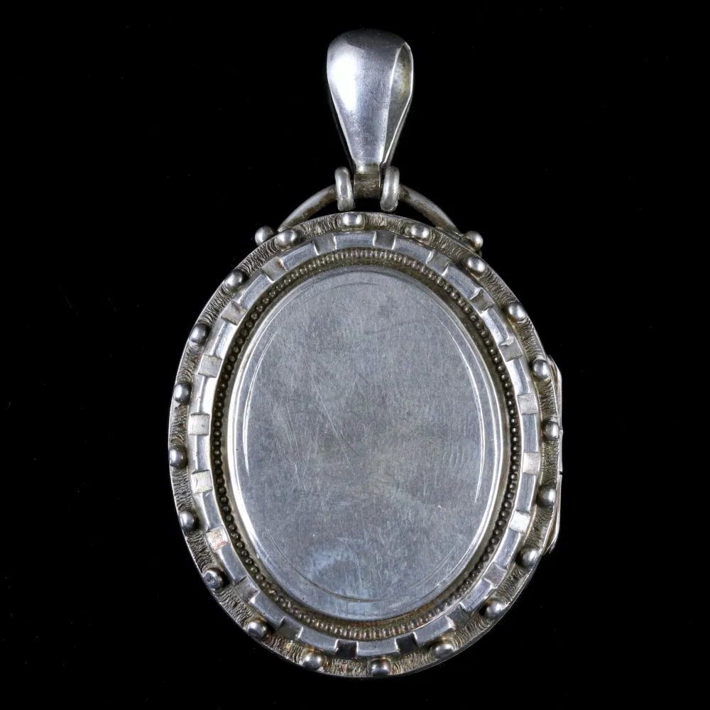 Antique Victorian Locket Silver Locket Circa 1880