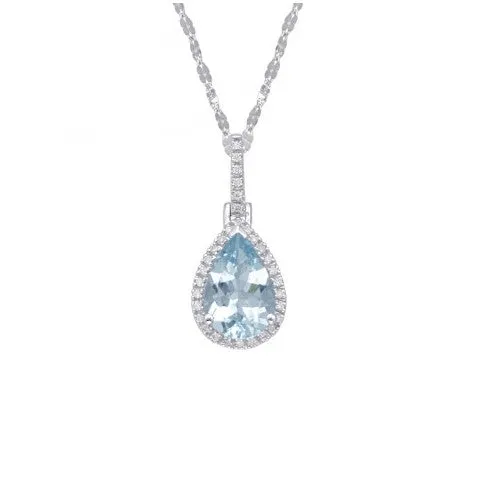 Aquamarine and Diamond Necklace