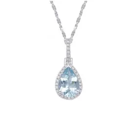 Aquamarine and Diamond Necklace