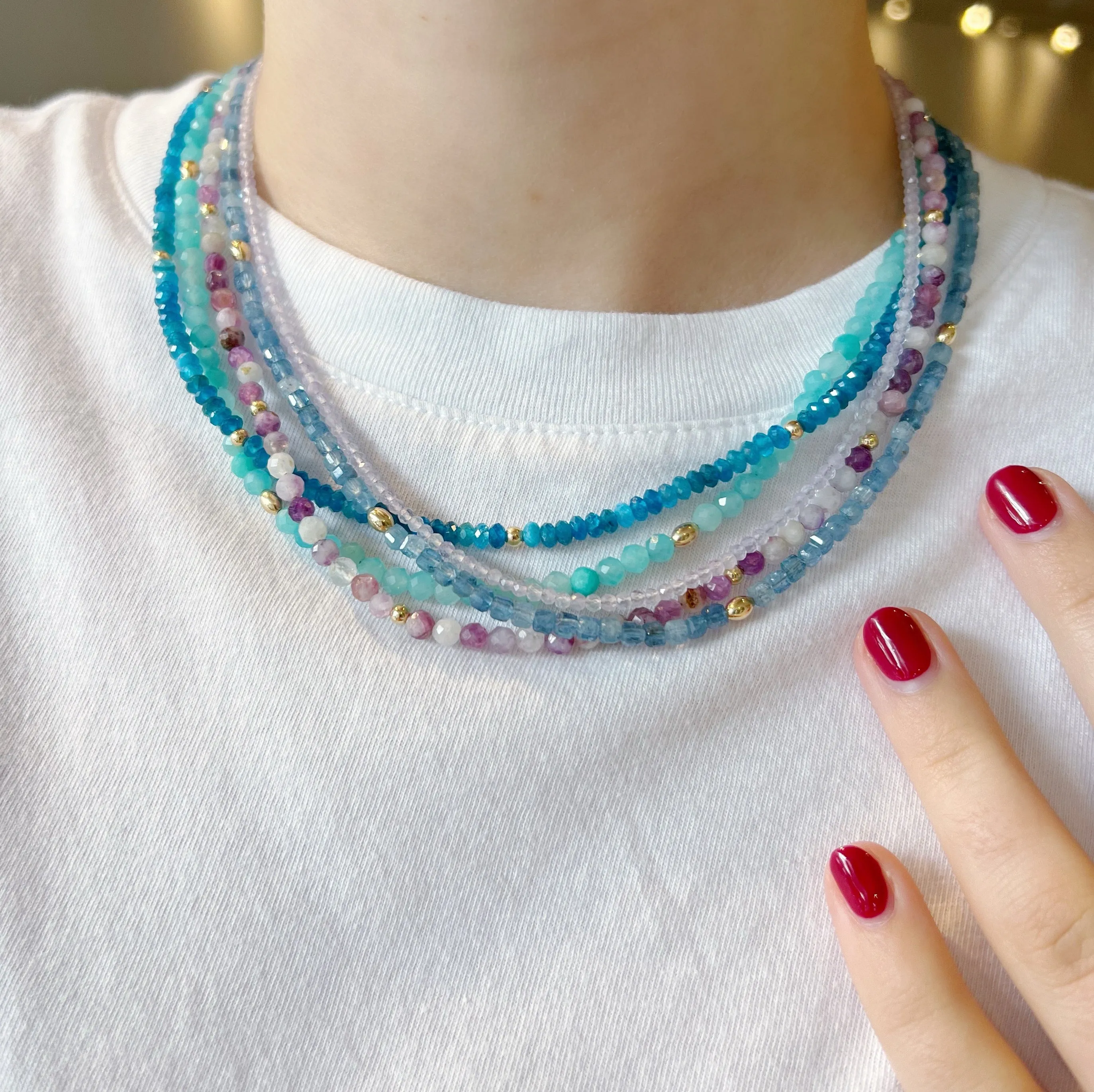 Aquamarine Beaded Necklace