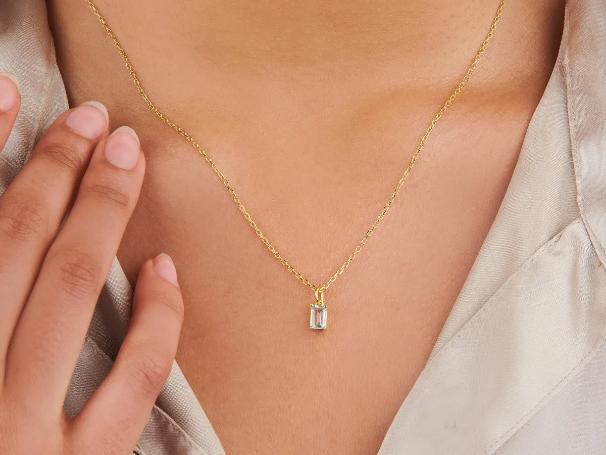 Aquamarine Necklace Charm by Little Sky Stone
