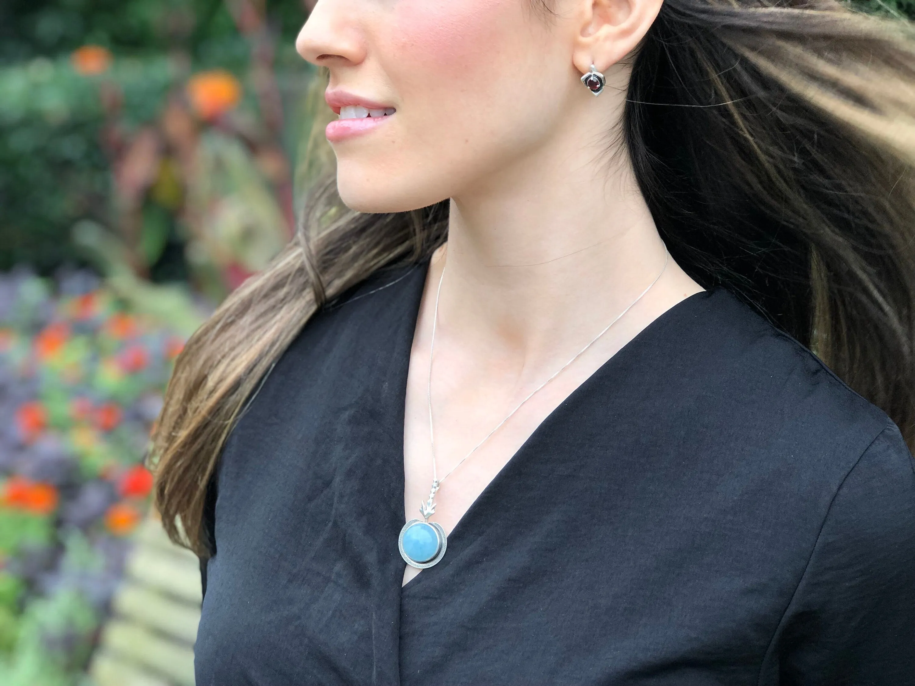 Aquamarine Necklace -  Genuine Aquamarine Necklace - Vintage Aqua Pendant