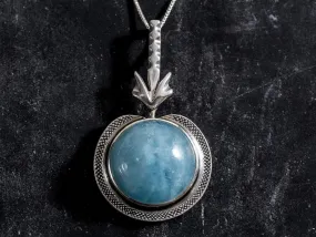 Aquamarine Necklace -  Genuine Aquamarine Necklace - Vintage Aqua Pendant