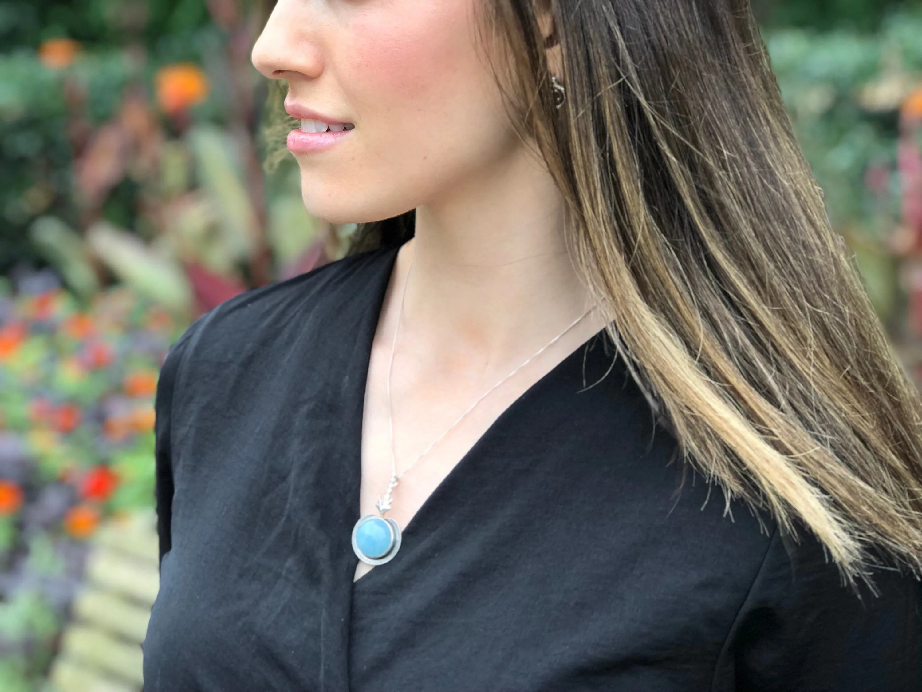 Aquamarine Necklace -  Genuine Aquamarine Necklace - Vintage Aqua Pendant