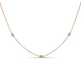 Aquamarine Station Necklace