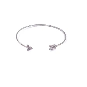 Ashley Gold Stainless Steel CZ Arrow Bangle Bracelet