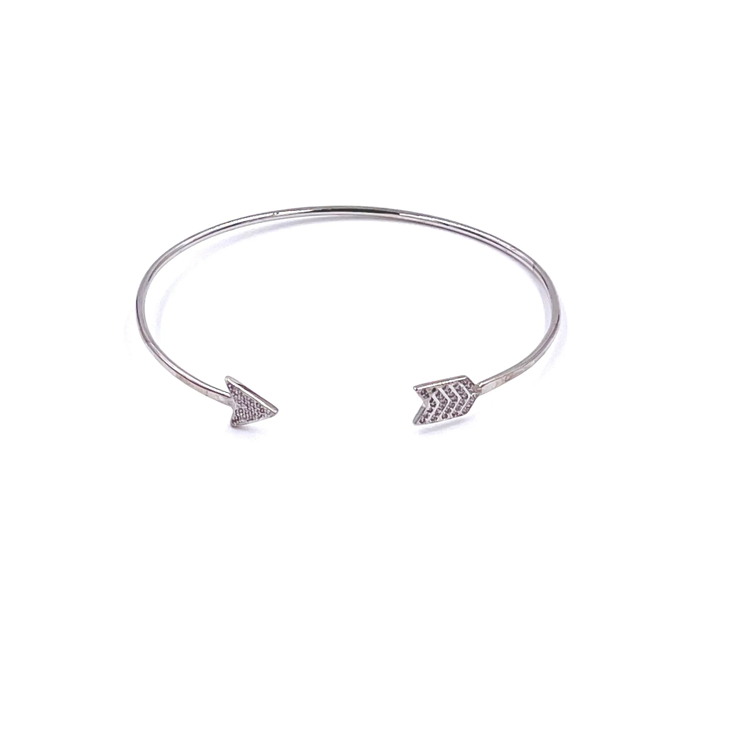 Ashley Gold Stainless Steel CZ Arrow Bangle Bracelet
