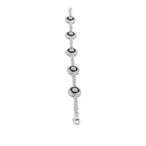 Ashley Gold Sterling Silver Evil Eye Enamel And CZ Tennis Bracelet
