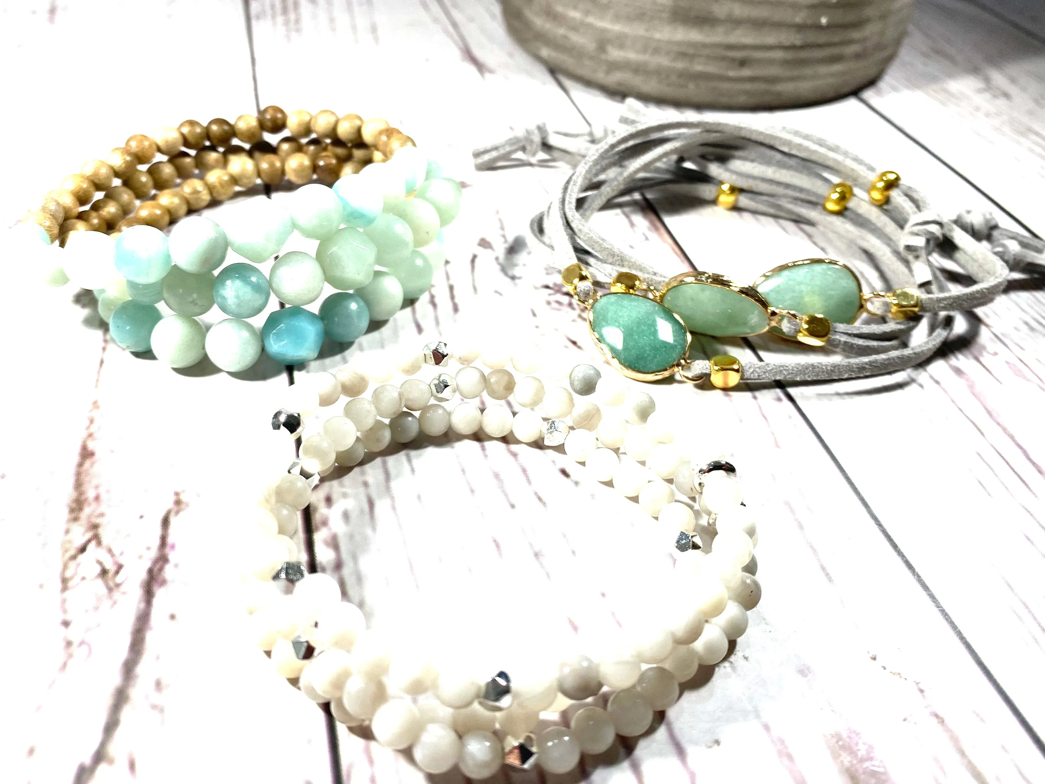 Aventurine Suede Crystal Diffuser Bracelet
