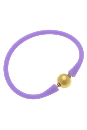 Bali 24K Gold Plated Bali Bead Silicone Bracelet - Lavender