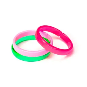 Bangle Set - Clear Green, Neon Pink, Light Pink