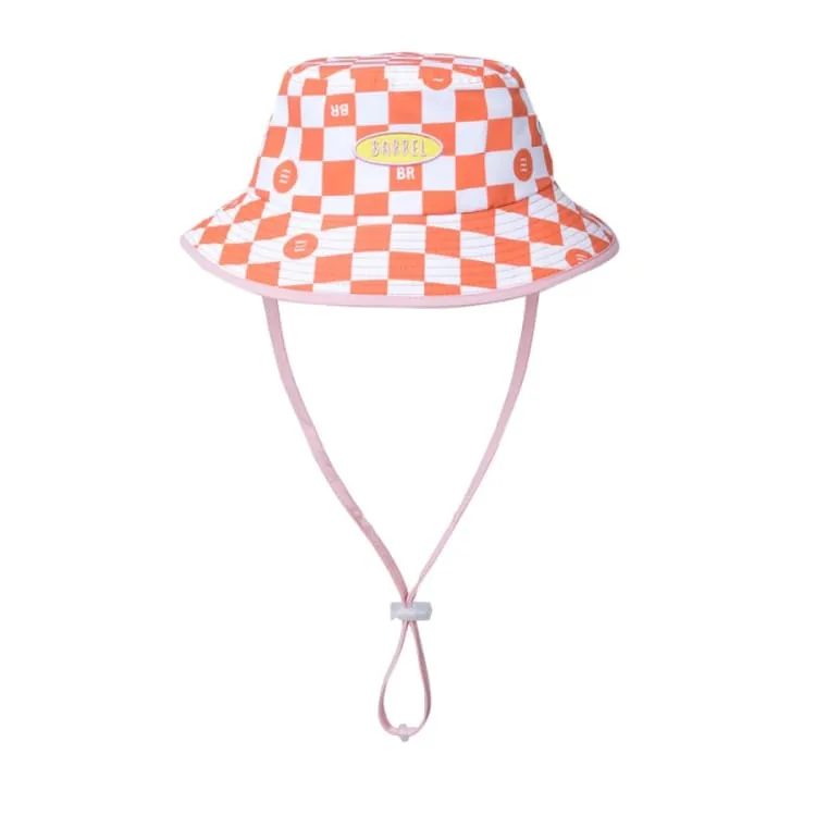 Barrel Kids Block Surf Bucket Hat-TOMATO