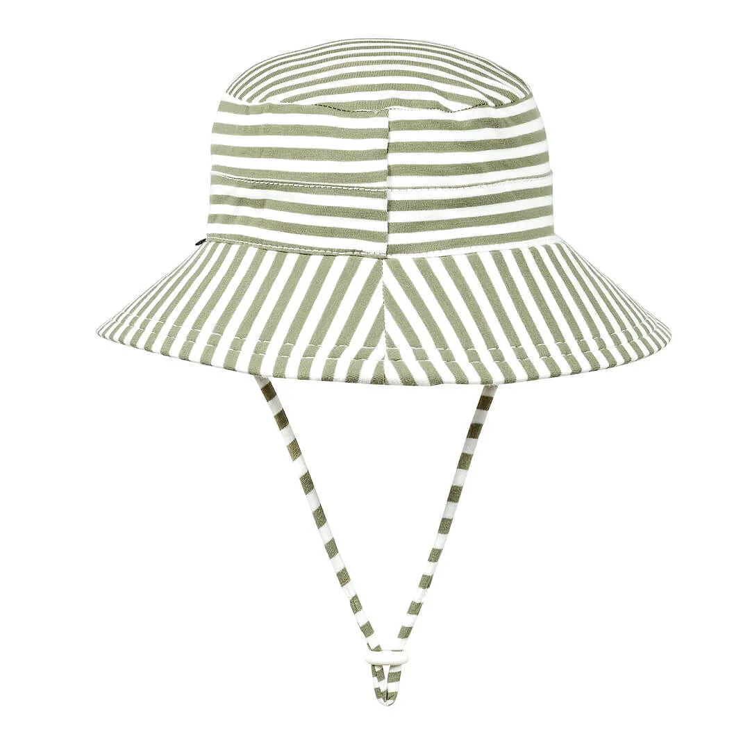 BEDHEAD CLASSIC BUCKET SUN HAT - KHAKI STRIPE