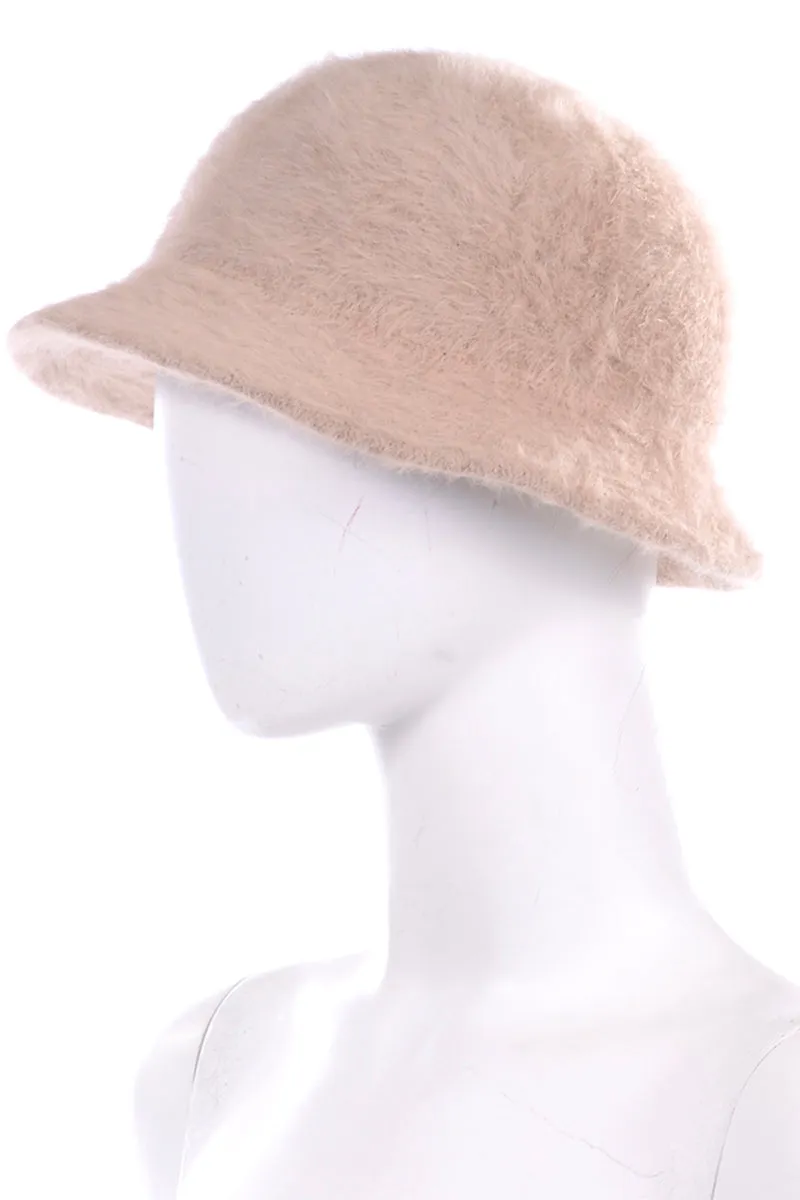 Betmar France Vintage Angora Tan Bucket Hat