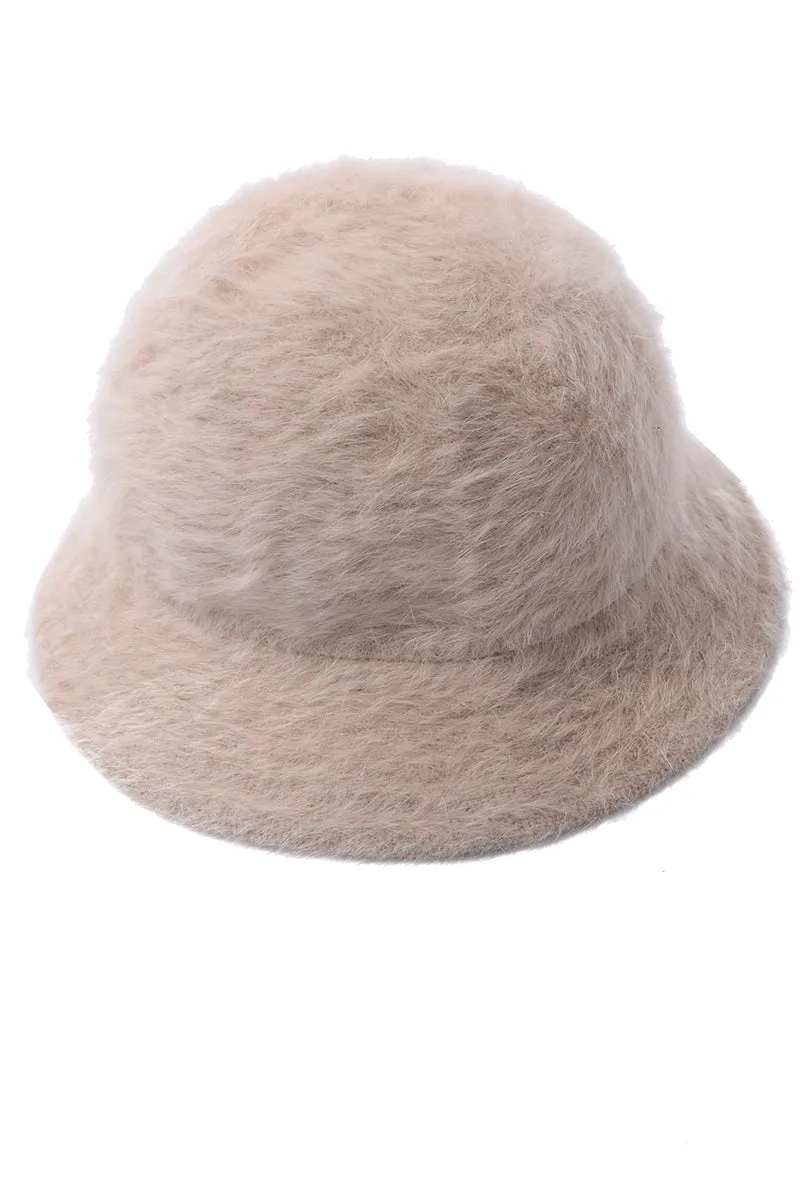 Betmar France Vintage Angora Tan Bucket Hat