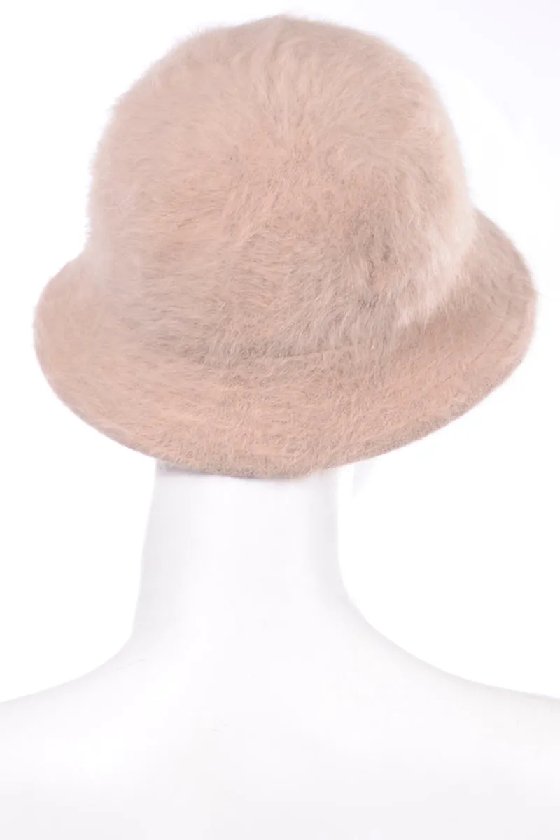 Betmar France Vintage Angora Tan Bucket Hat