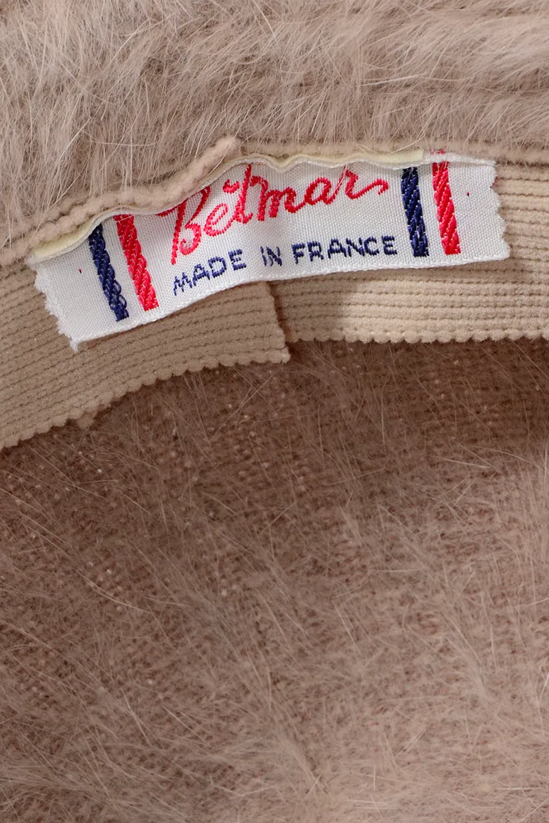 Betmar France Vintage Angora Tan Bucket Hat