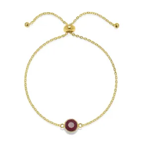 Birthstone Solitaire Bracelet- July Ruby