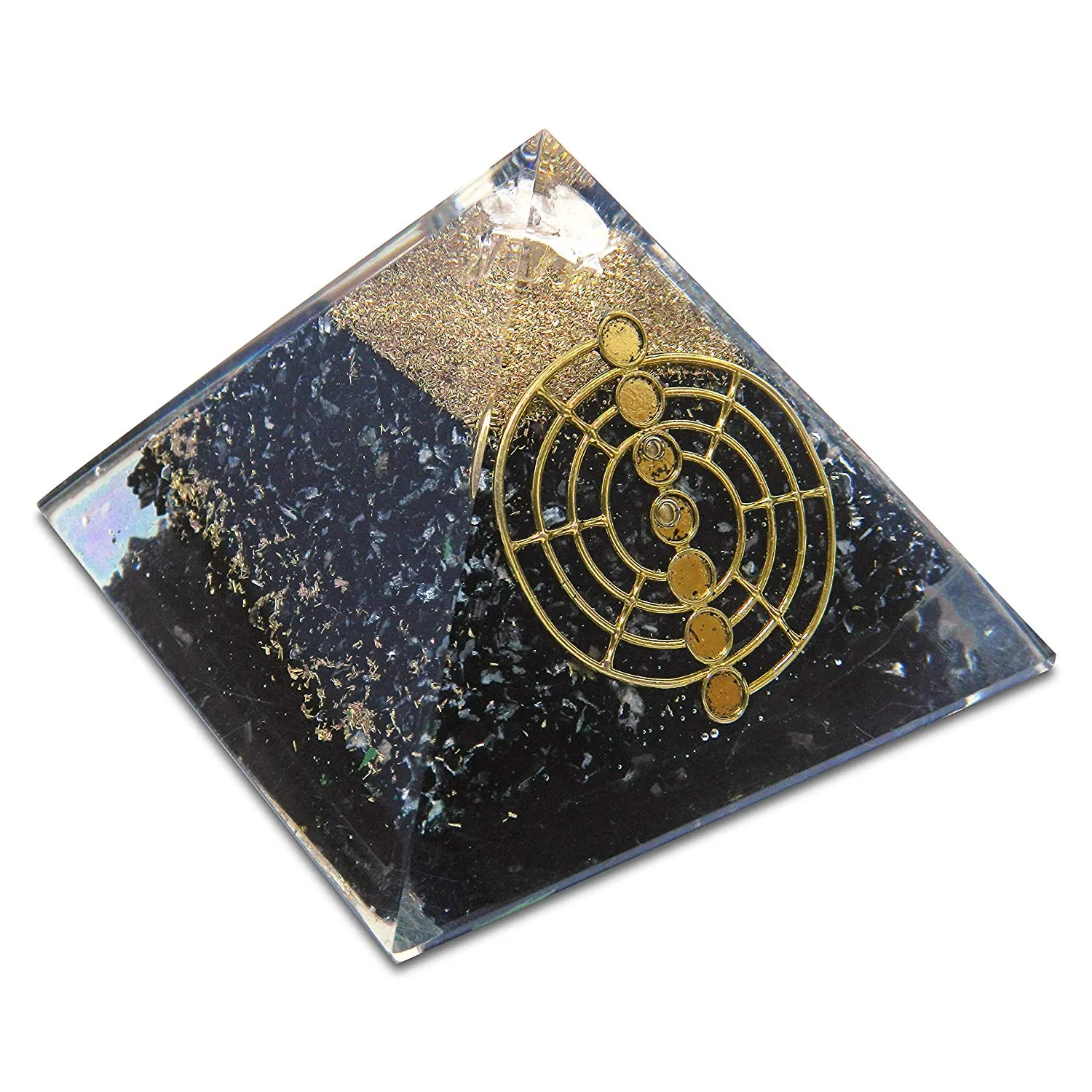 Black Tourmaline Clear Quartz Orgone Pyramid Chakra Balancing Reiki