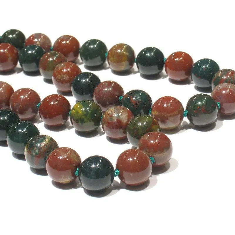Bloodstone Necklace with Gold Filled or Sterling Silver Trigger Clasp