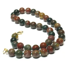Bloodstone Necklace with Gold Filled or Sterling Silver Trigger Clasp