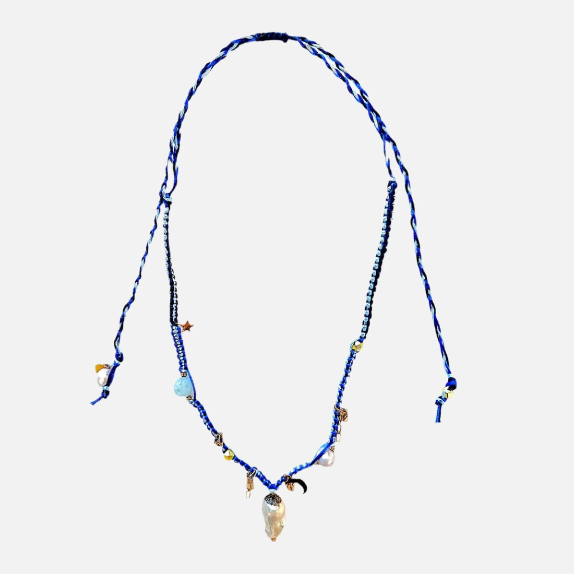 Blue Sky Diamond Silk Rockstar Necklace