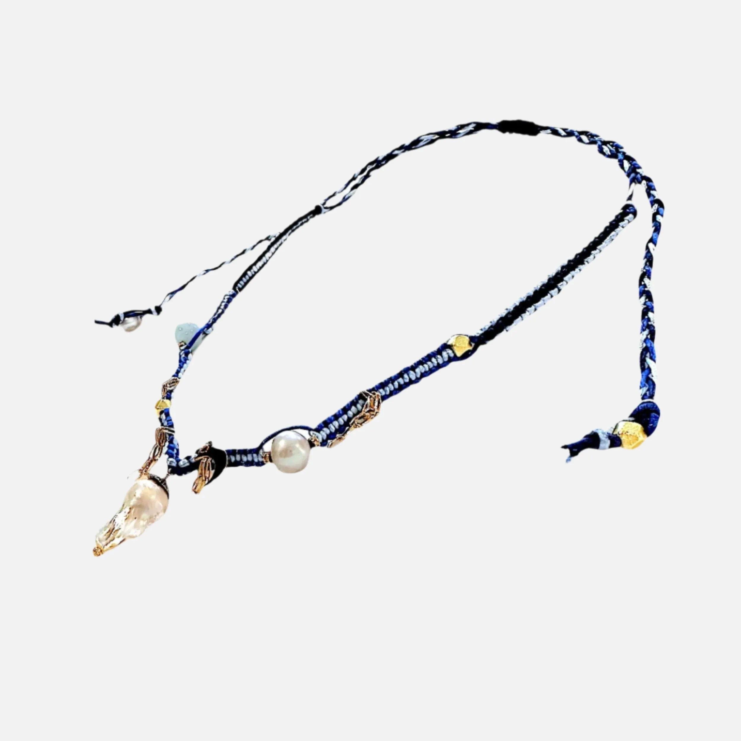 Blue Sky Diamond Silk Rockstar Necklace